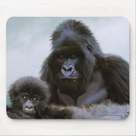 Mountain Gorilla Vater und Baby Conservation Art Mousepad