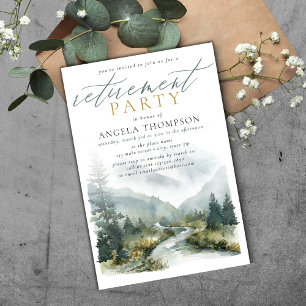 Mountain Green Watercolor Einfaches Party für die  Einladung