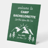 Mountain Green White Camp Bachelorette Willkommen Sockelschild (Vorderseite)