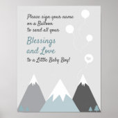 Mountain Guest Book Page Alternative Rustic Gray Poster (Vorne)