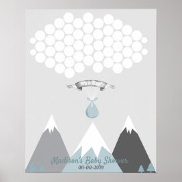 Mountain Guest Book Page Alternative Rustic Gray Poster