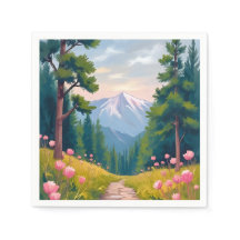 Mountain Hike | Floral Nature Landscape Watercolor