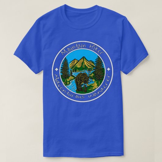 Mountain Hiker Bear Wilderness T-Shirt (Design vorne)