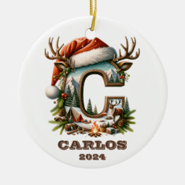 Mountain Holiday C Erste Verbindung mit Antlers We Keramik Ornament