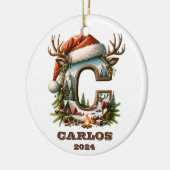 Mountain Holiday C Erste Verbindung mit Antlers We Keramik Ornament (Links)