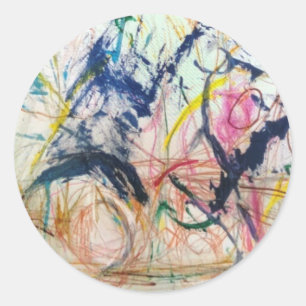 Mountain Horse Abstrakt Jeff Hankamer Artjunkhaus Runder Aufkleber