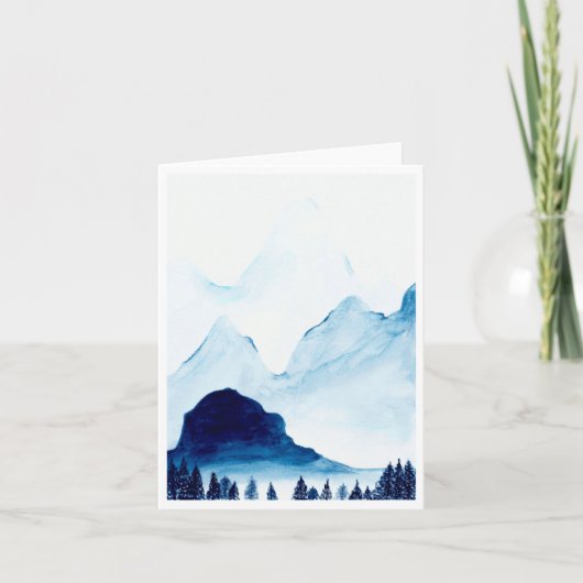 Mountain Indigo Blank Note Card Dankeskarte (Vorderseite)