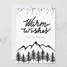 Mountain-Inspiriert Sporty-Winter-Urlaubskarte Feiertagskarte