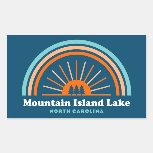 Mountain Island Lake North Carolina Rainbow Rechteckiger Aufkleber (Vorderseite)