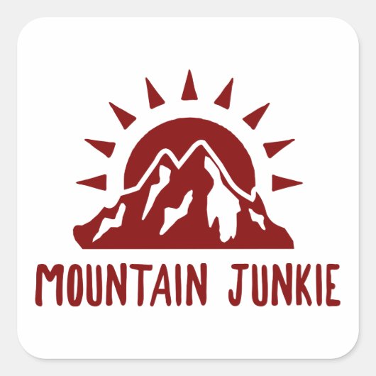 Mountain Junkie Quadratischer Aufkleber (Vorderseite)