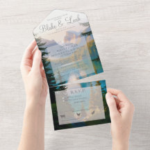 Mountain Lake All in One Wedding Einladung UAWG