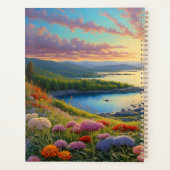 Mountain Lake Flowers Colorful Art Planer (Rückseite)