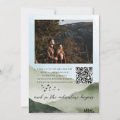 Mountain Lake Forest Foto QR Code Außenhochzeit Einladung (Rückseite)