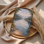 Mountain Lake Forest Reflection Wedding Einladung