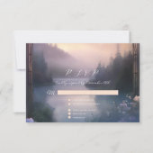 Mountain Lake Forest Stars Ethereal Rustikale Hoch RSVP Karte (Vorderseite)