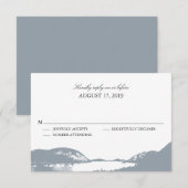 Mountain Lake Gray | Hochzeit RSVP Karte (Vorne/Hinten)