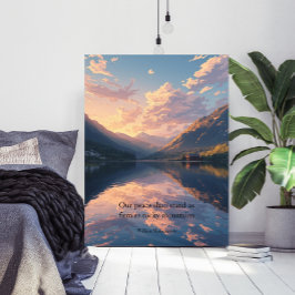  Mountain Lake Hand Painted Landscape Poster