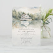 Mountain Lake House Landschaftliche Aussicht Roman Einladung (Stehend Vorderseite)