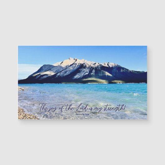 Mountain Lake Joy of the Lord Inspiring Magnet (Vorderseite)