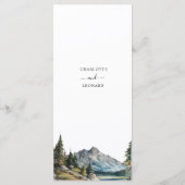 Mountain Lake Menu Karte personalisierte Namen auf (Rückseite)