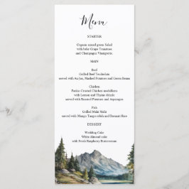 Mountain Lake Menu Karte personalisierte Namen auf
