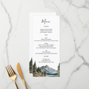 Mountain Lake Menu Karte personalisierte Namen auf