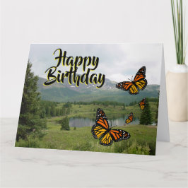 Mountain Lake Monarch Butterflies Geburtstagskarte Karte
