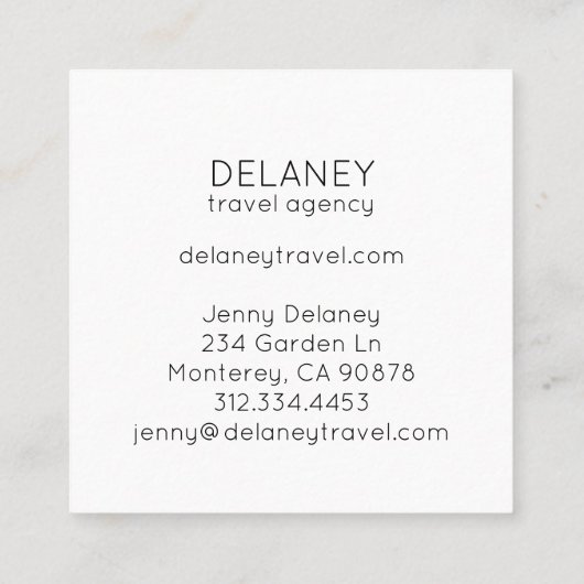 Mountain Lake Nature Foto Reisen Quadratische Visitenkarte (Rückseite)