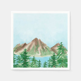 Mountain Lake Paper Napkins Set von 50+ Serviette