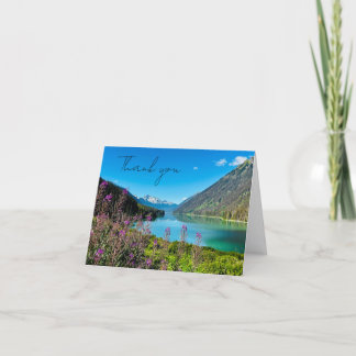Mountain Lake Photography Folded Thank You Card Dankeskarte