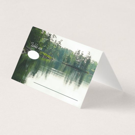 Mountain Lake Reflection Rustikale Hochzeitsgäste (Rückseite)