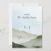 Mountain Lake River Forest Outdoor Wedding Einladung (Rückseite)