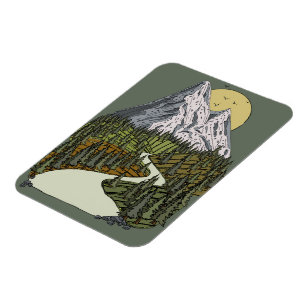 Mountain Lake Serenity: Sonnenuntergang-Abenteuer  Magnet