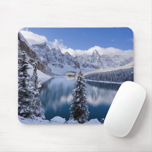 Mountain Lake Snow Scene Mouse Pad Mousepad (Mit Mouse)