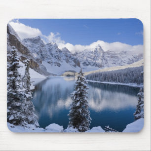 Mountain Lake Snow Scene Mouse Pad Mousepad