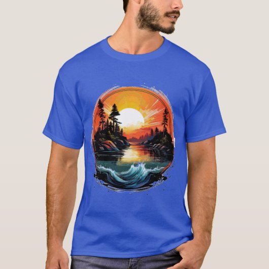 Mountain Lake Sun Rise T-Shirt (Vorderseite)