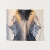 Mountain Lake Sunrise Tapestry  Wandteppich (Vorderseite (Horizontal))