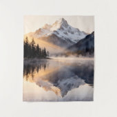 Mountain Lake Sunrise Tapestry  Wandteppich (Vorderseite)