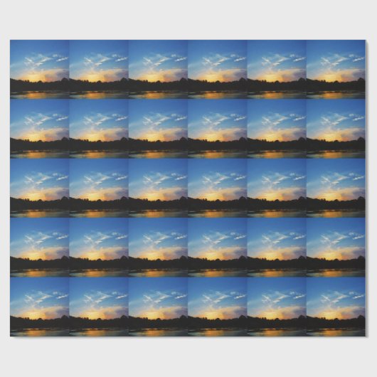 Mountain Lake Sunset Geschenkpapier (Flach)