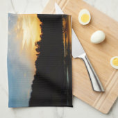 Mountain Lake Sunset Geschirrtuch (Viertel Falte)