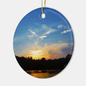 Mountain Lake Sunset Keramik Ornament (Links)