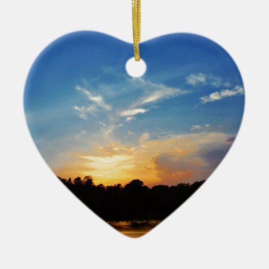 Mountain Lake Sunset Keramikornament (Vorne)
