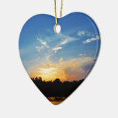 Mountain Lake Sunset Keramikornament (Links)