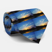 Mountain Lake Sunset Krawatte (Gerollt)