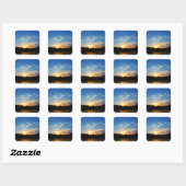 Mountain Lake Sunset Quadratischer Aufkleber (Blatt)