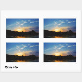 Mountain Lake Sunset Rechteckiger Aufkleber (Blatt)