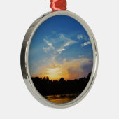 Mountain Lake Sunset Silbernes Ornament (Rechts)