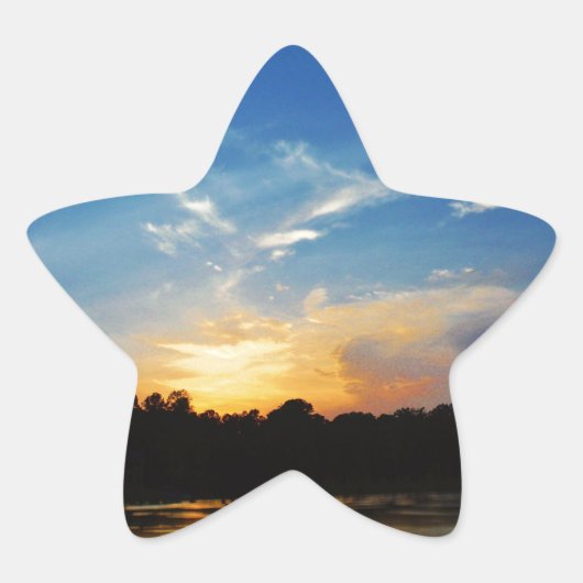 Mountain Lake Sunset Stern-Aufkleber (Vorderseite)