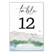 Mountain Lake Table Cards Hochzeiten Tischnummern (Rückseite)
