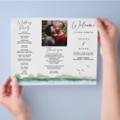 Mountain Lake Tri-Fold-Hochzeitsprogramm Flyer (Hand)
